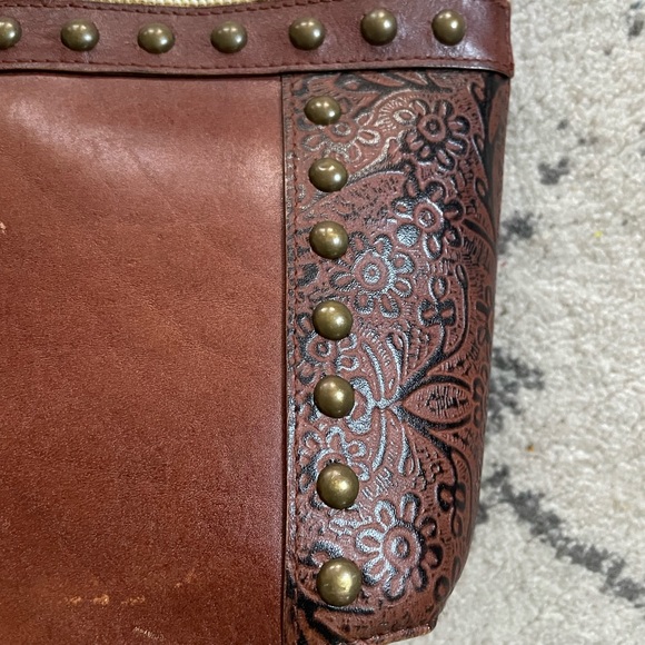 Vintage Spacious leather beaded handbag - Picture 6 of 7